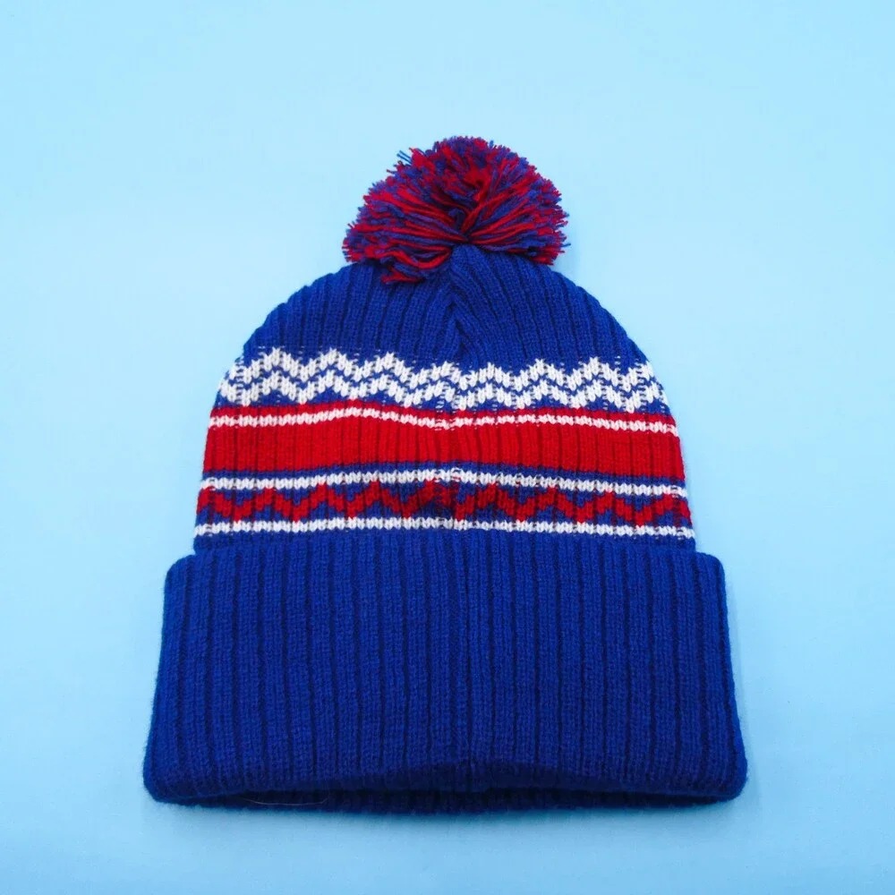 '47 Brand New York Giants Winter Hat Boys Blue Striped‎ Acrylic Beanie NFL Youth